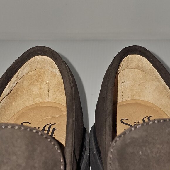 Sofft Satara Chunky Horsebit Loafer Lug Sole Chocolate Brown Suede Size 9.5 - Picture 6 of 12